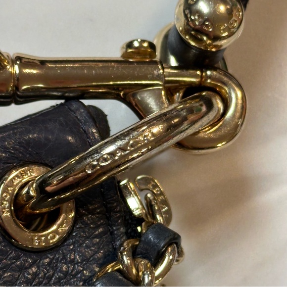 Authentic Coach MIA Shoulder Bag - Navy Blue | F28966 | Refined Pebble Leather - Picture 8 of 16